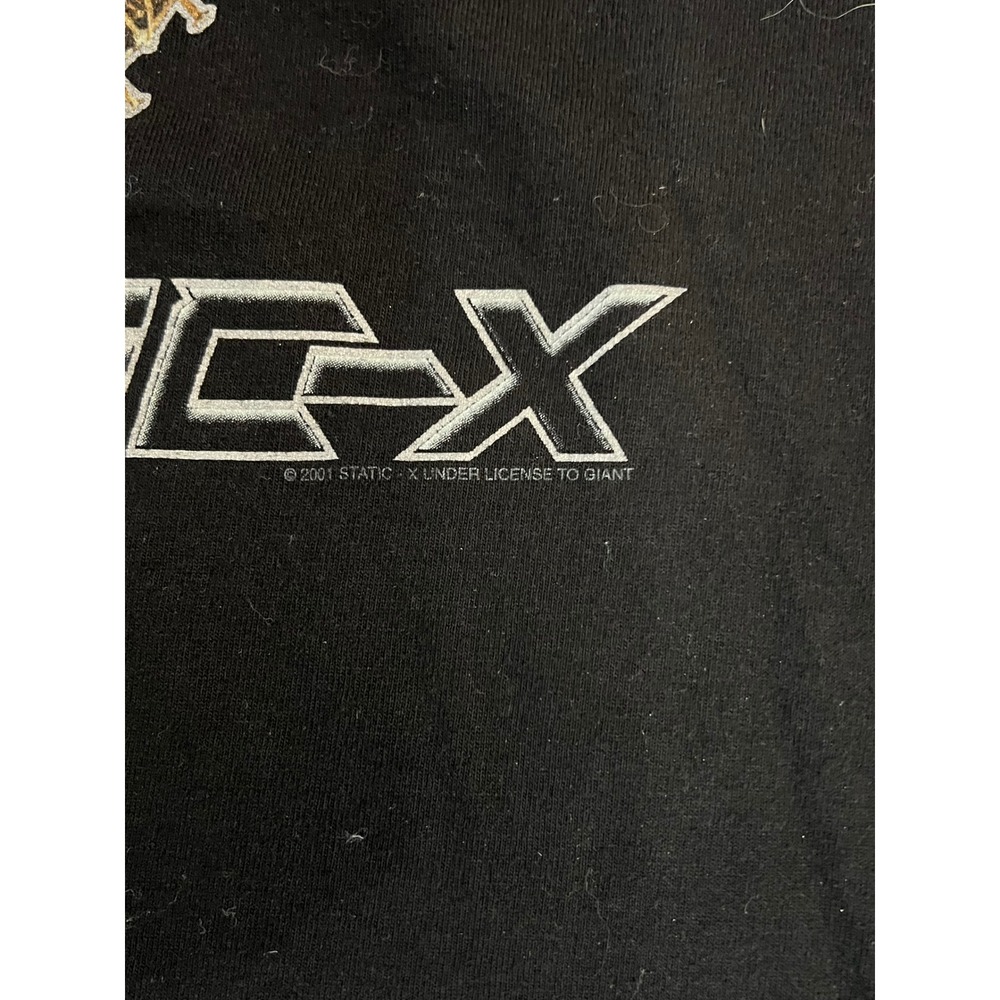 Vintage Static-X 2001 Tour Shirt Giant Tag Machine Era Binary Black Mens Large - Picture 2 of 6